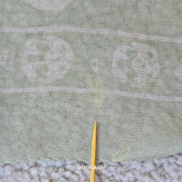 Alexander McQueen Silk Chiffon Classic Skull Scarf Sage Green - Picture 9 of 16